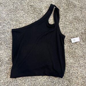 Cute black asymmetrical top